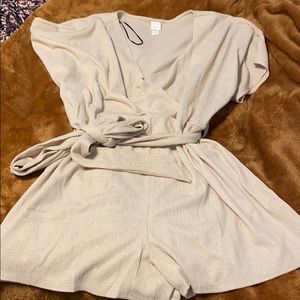 Brand New H&M cream romper with gold details
